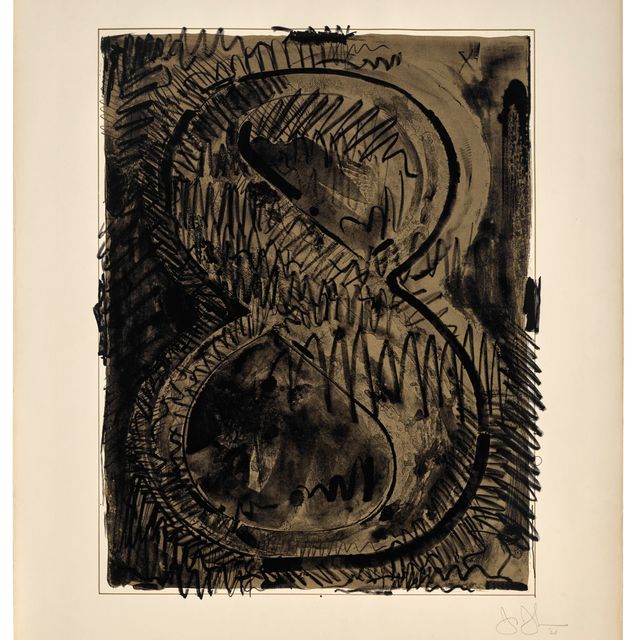 Jasper Johns — Цифра 8, из серии черных цифр