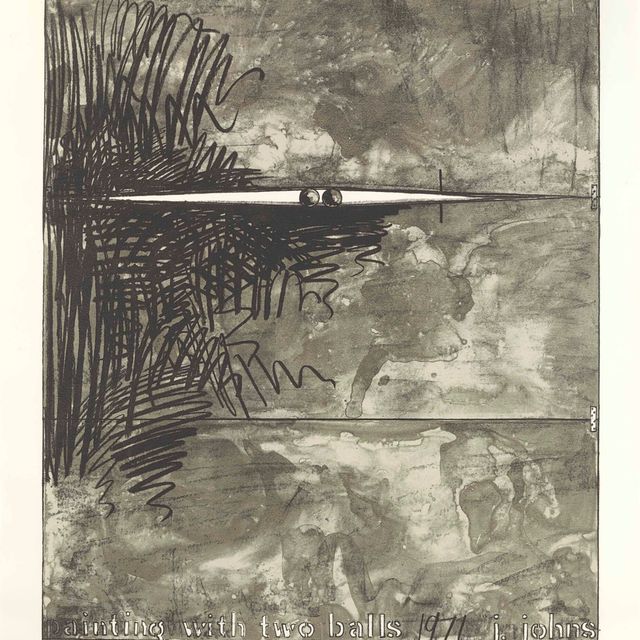 Jasper Johns — Картина с двумя шариками (серые)