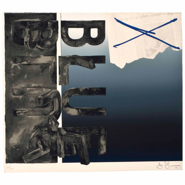 Jasper Johns — Изогнутый "Синий", из фрагмента - в соответствии с тем, что