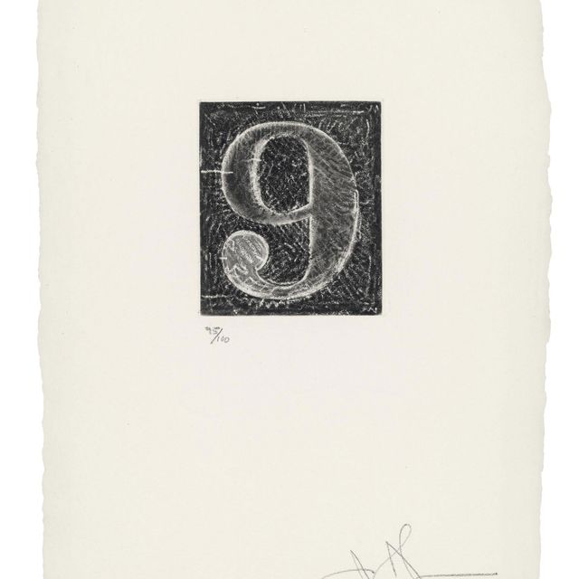 Jasper Johns — 0-9 (Набор из десяти цифр) : две таблички (ULAE 160, 165)