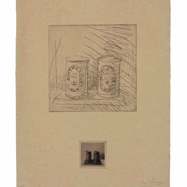 Jasper Johns — 1-я гравюра : одна тарелка [банки из-под эля] (см. ULAE 43)
