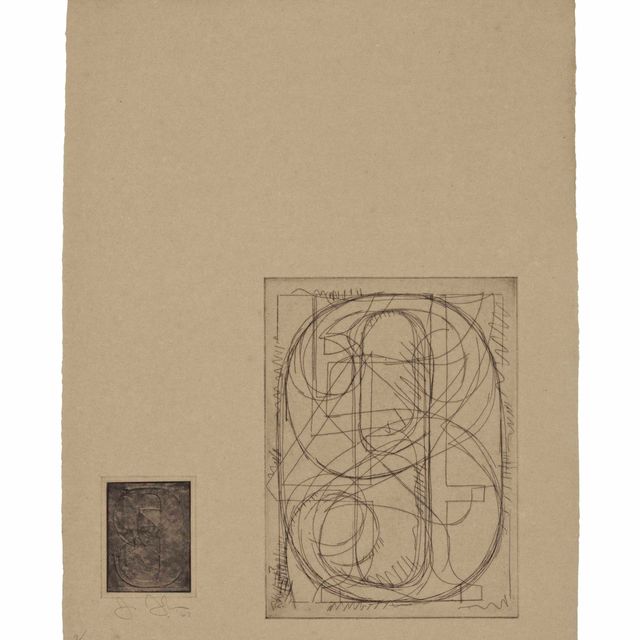 Jasper Johns — 1-я гравюра: одна пластина [цифры] (см. ULAE 43)