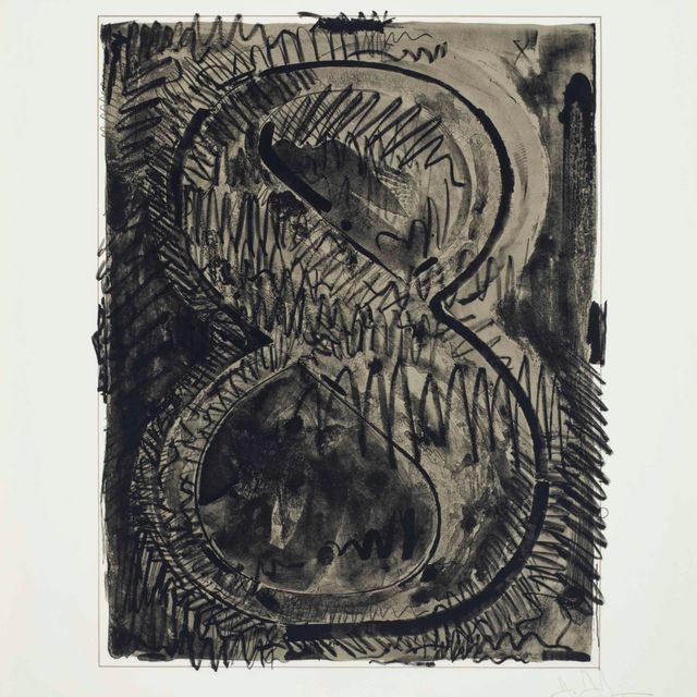 Jasper Johns — Рисунок 8, из серии черных цифр