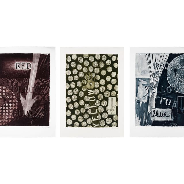 Jasper Johns — Без названия (красный), без названия (желтый) и без названия (синий)