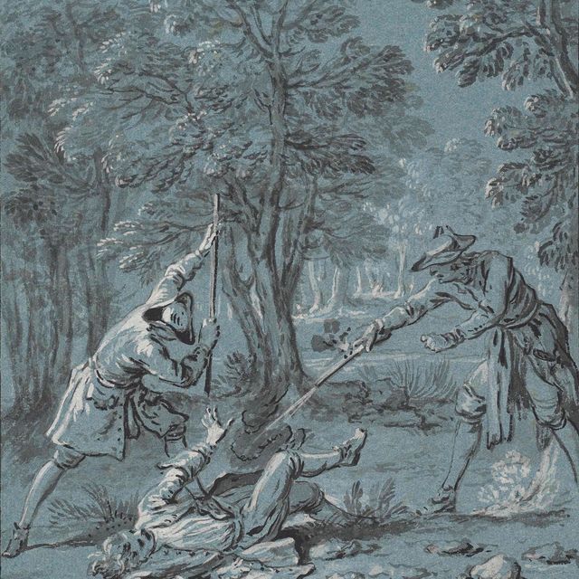 Jean Baptiste Oudry — Иллюстрация к басне Жана де Лафонтена "Юпитер и пассажир"