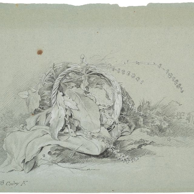 Jean Baptiste Oudry — Перевернутая корзина с растениями и цветами