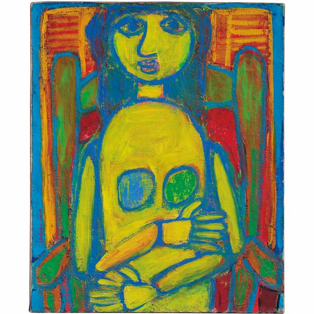 Jean Dubuffet — Femme assise aux persiennes (Сидящая женщина со ставнями)