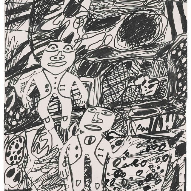 Jean Dubuffet — Изображение двух персонажей (Пейзаж с двумя персонажами)