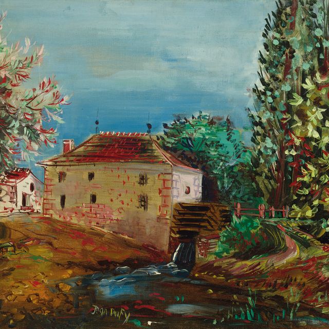 Jean Dufy — Улица Арриер-дю-Мулен в окрестностях ла-Рош-Берланд (коммуна Боссэ-сюр-Клэаз)