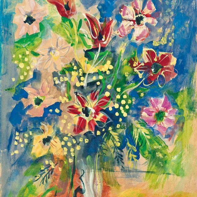 Jean Dufy — Букет из анемонов тюльпанов и мимозы