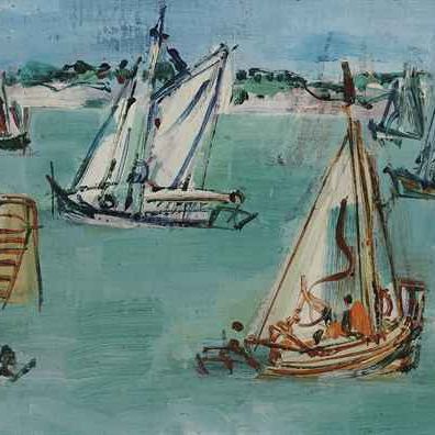 Jean Dufy — Онфлер, набережная пассажиров и набережная Планшеток