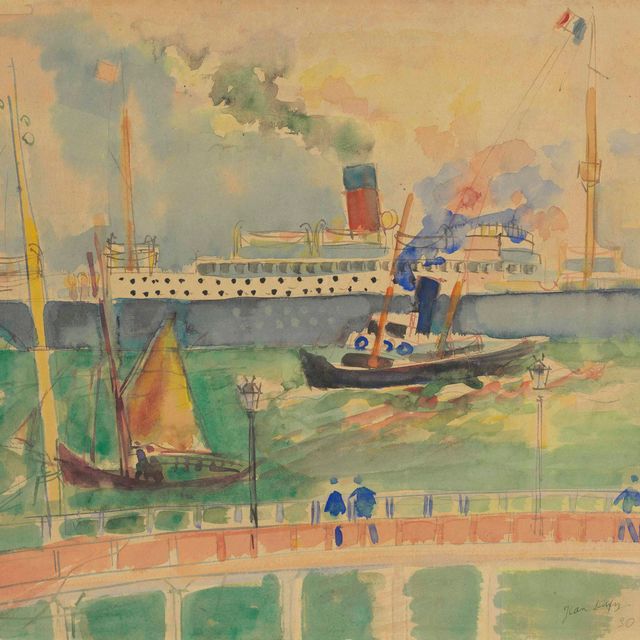 Jean Dufy — Пакбо - сортировщик в порту Гавра