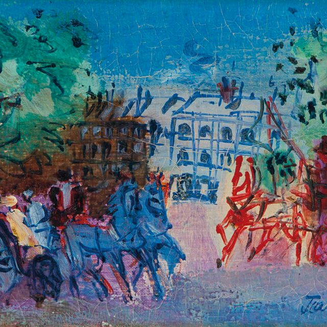 Jean Dufy — Автобусы в парке