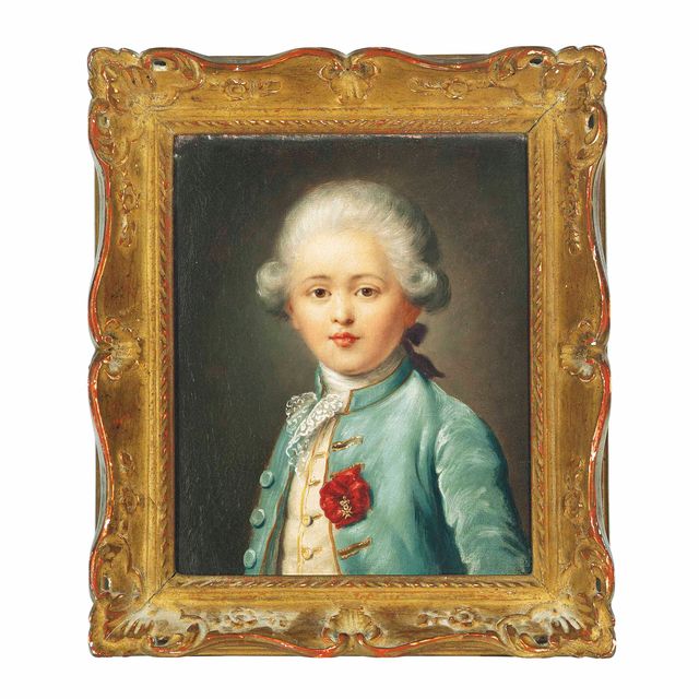 Jean Etienne Liotard — Портрет маленького мальчика в полный рост, в бледно-голубом пальто