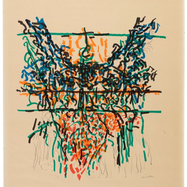 Jean Paul Riopelle — Без названия (надпись "Шарлеруа авант ля леттр")