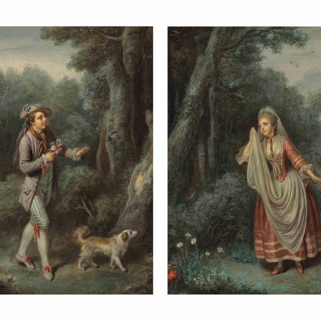 Jean-Baptiste Greuze — "Любен и Аннет" - пасторальная комедия, основанная на одном из сюжетов романа Жана-Франсуа Мармонтеля "Моро".