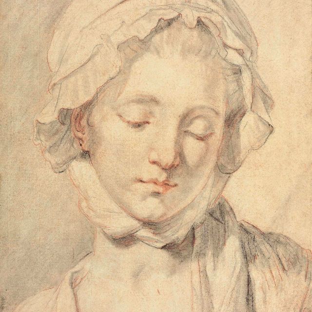 Jean-Baptiste Greuze — Голова девушки с опущенными глазами (этюд для "Брачного контракта")