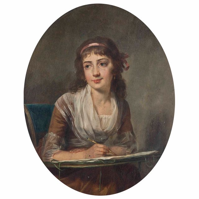 Jean-Baptiste Greuze — Молодая леди рисовала эскизы