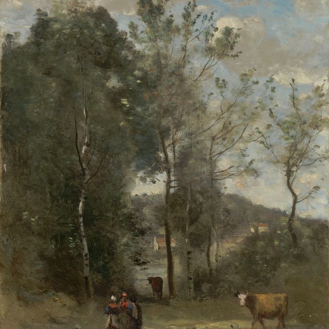 Jean-Baptiste-Camille Corot — Деревня д'Авре, лесная усадьба за тремя кампаньярами и у моря