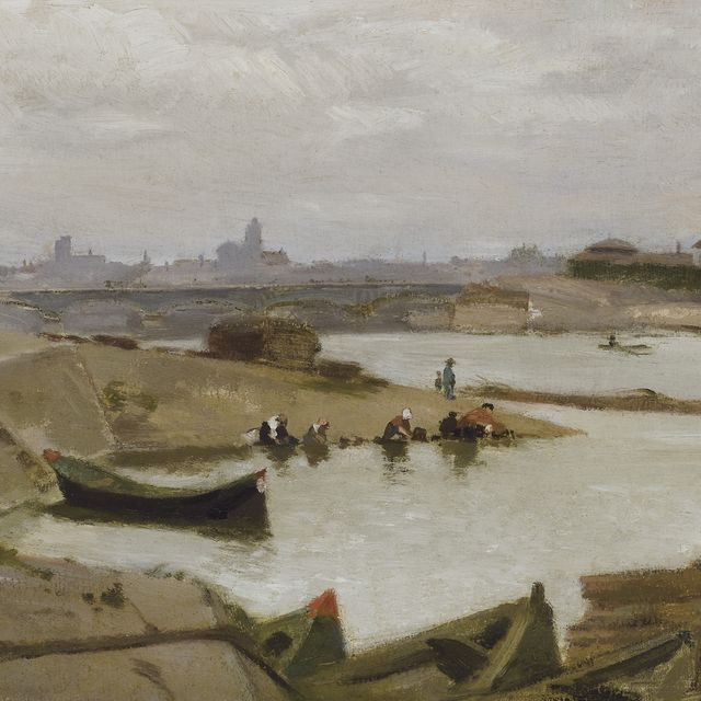 Jean-Baptiste-Camille Corot — Вид на окрестности Парижа, вероятно, набережная Иври