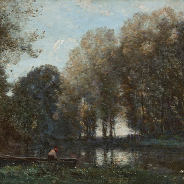 Jean-Baptiste-Camille Corot — Охотник за сокровищами на вершине реки