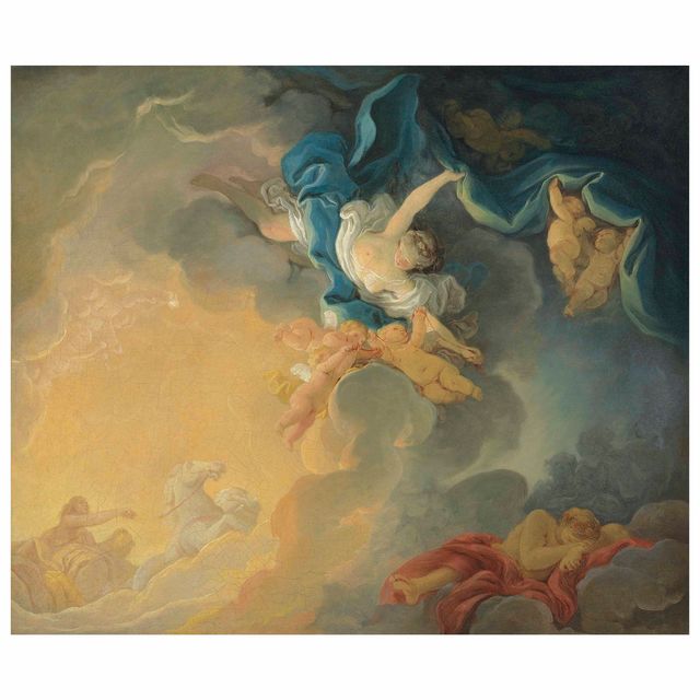 Jean-Honoré Fragonard — Богиня Аврора торжествует над ночью, возвещая появление Аполлона в его колеснице, в то время как Морфей спит - боццетто