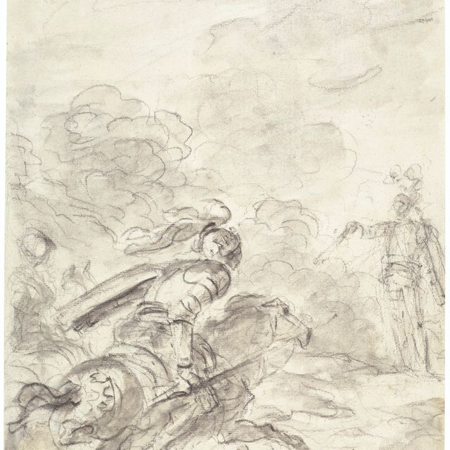 Jean-Honoré Fragonard — Ринальдо приказывает священнику вернуть его лошадь (Орландо Фуриозо , II, 3-6)