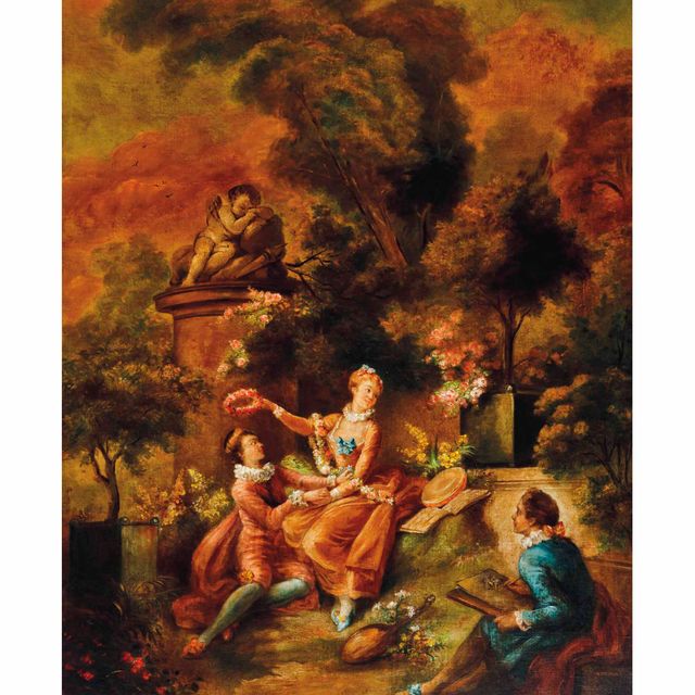 Jean-Honoré Fragonard — Развитие любви: Влюбленный увенчан