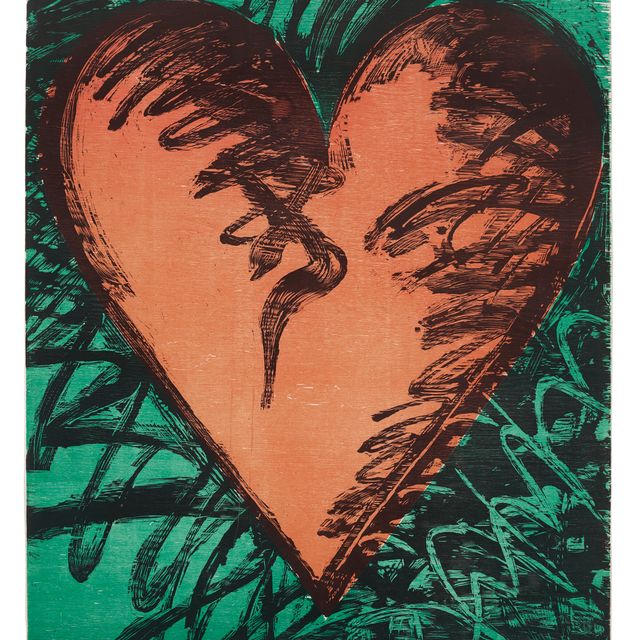 Jim Dine — Сердце, вырезанное на дереве на ранчо