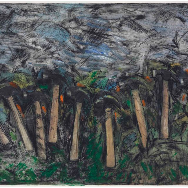 Jim Dine — Бегущие молотки в пейзаже