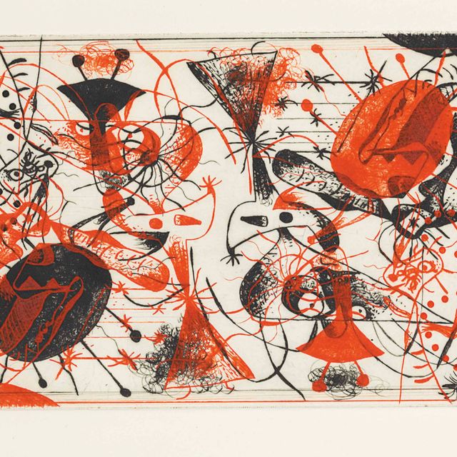 Joan Miró — Черный и красный цвет : одна тарелка (D. 39)