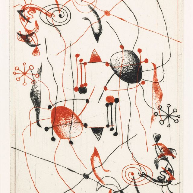 Joan Miró — Черный и красный цвет : одна тарелка (Dupin 34)