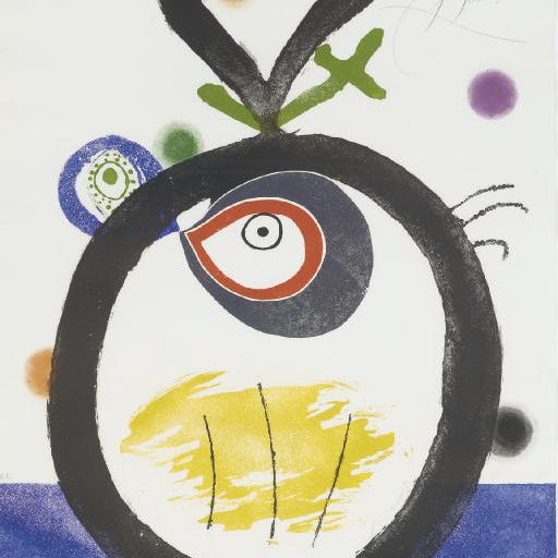 Joan Miró — Набор из четырех цветов: Одна тарелка (артикул 824; см. C. books 213)