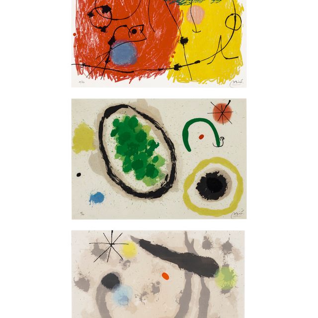 Joan Miró — Лазарь с золотыми перьями: три гравюры