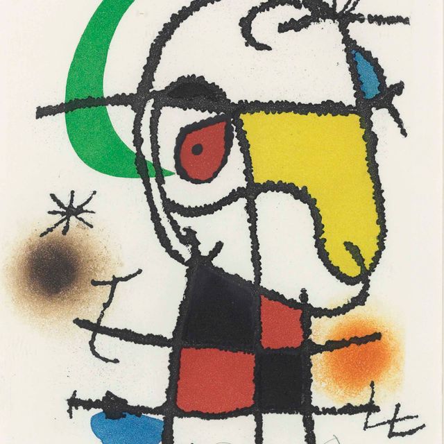 Joan Miró — Пармезан с розами, одна тарелка (Dupin 545)
