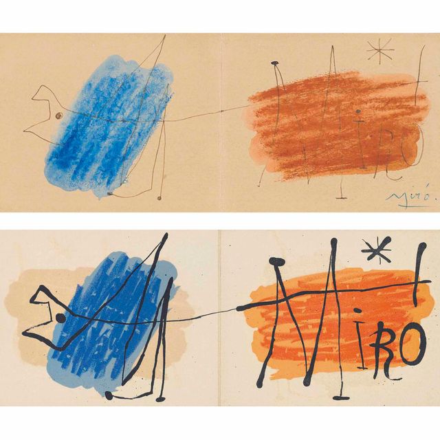 Joan Miró — Приглашение на выставку в галерею Матарассо, Ницца, 1957: Подготовительный рисунок