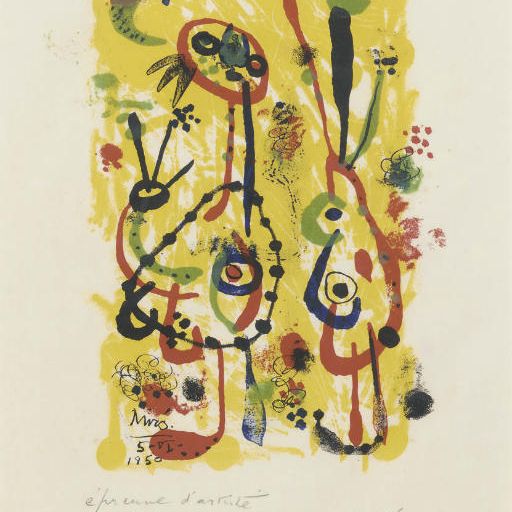 Joan Miró — Иллюстрация к "Антологии черного юмора" (Мурло, 91; см. книги Крамера, 22)