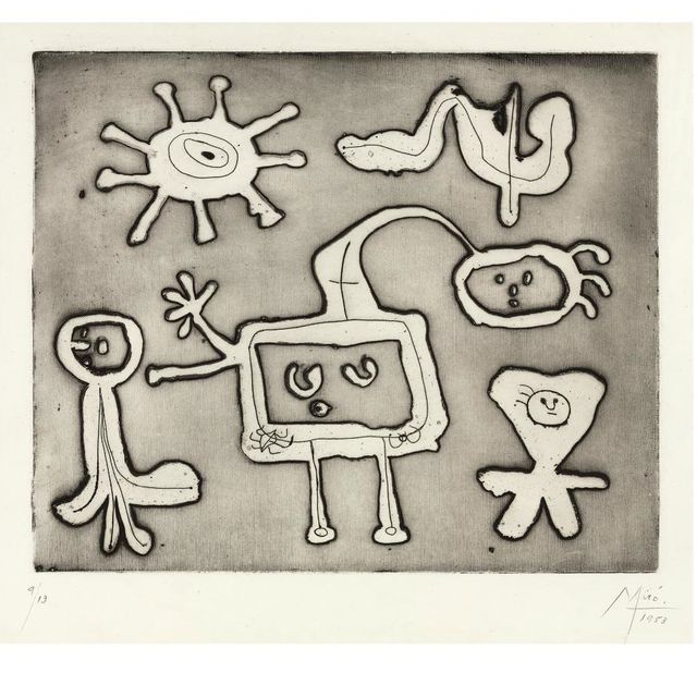 Joan Miró — Одна табличка из серии I (D. 75)