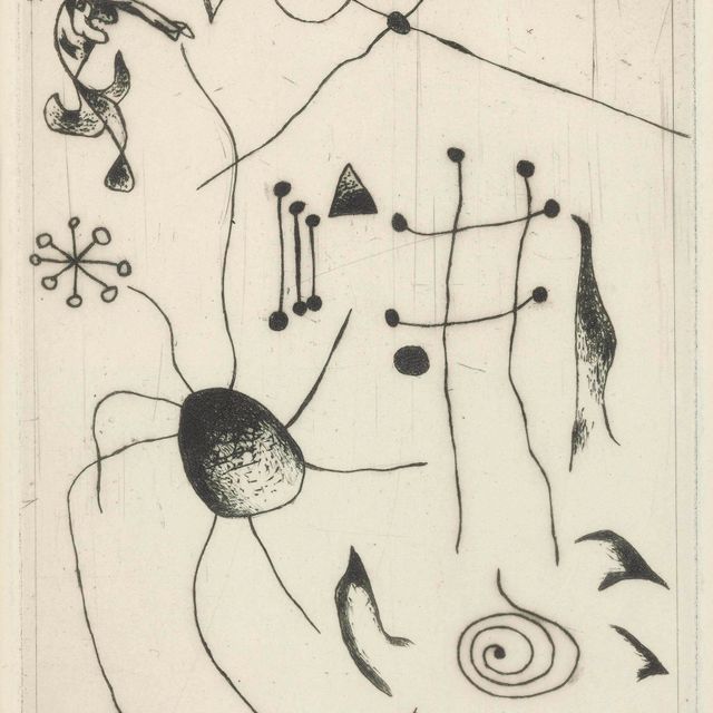 Joan Miró — Черный и красный цвет : одна тарелка (D. 32)