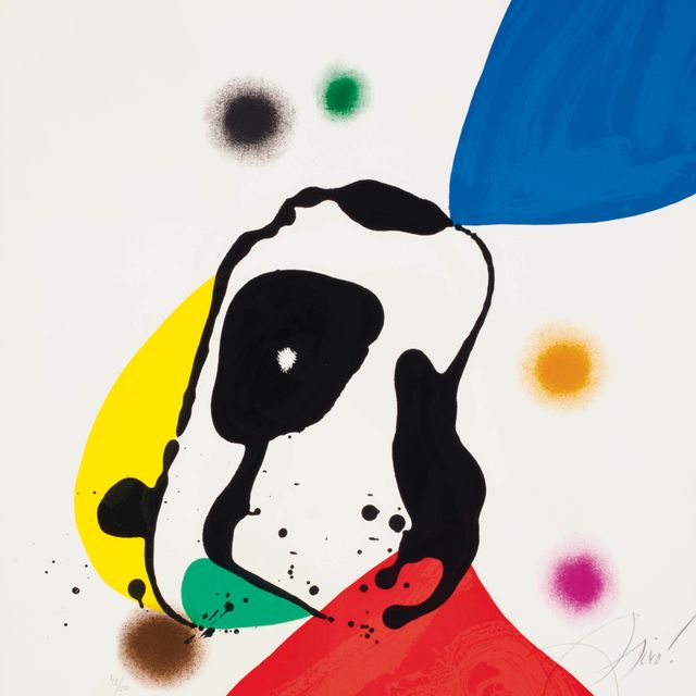 Joan Miró — На фоне синего и Желтого цветов (M. 1105)