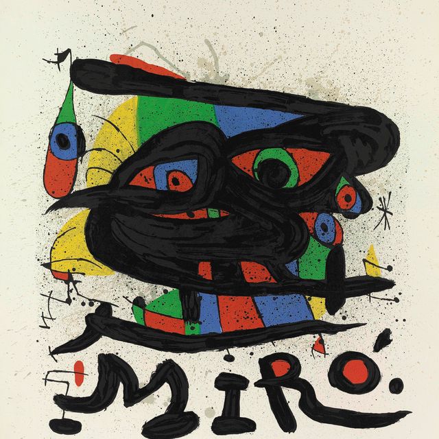 Joan Miró — Две тарелки из картонных коробок (Mourlot 452 и 453; ср. Cramer books 103)