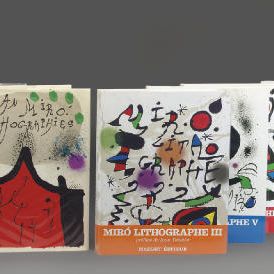 Joan Miró — Литография Жоана Миро [Vols. I-VI], Париж, Главный редактор, 1972-92 (M. 854-67, 1036-49, 1112-19; C. книги 160, 198, 230, 249)