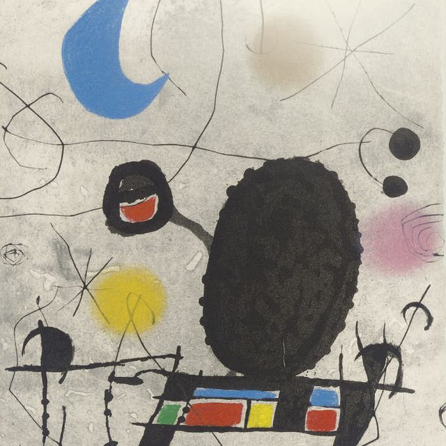 Joan Miró — Солнечный свет, лунный свет, этинцелль : одна тарелка (D. 448; см. C. books 117)