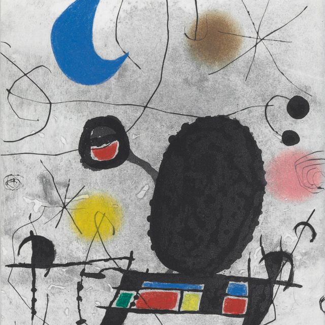 Joan Miró — "Оазис солнца", "Оазис луны", "Этинсель" : одна табличка (D. 448; см. C. books 117)