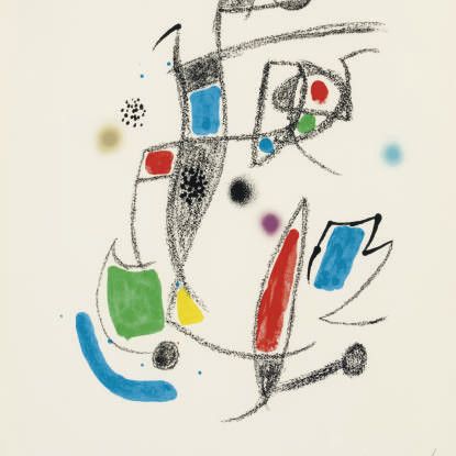 Joan Miró — Маравильяс с разнообразными растениями в саду Мира : одна тарелка (M. 1062; см. C. books 211)