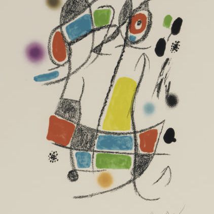 Joan Miró — Маравильяс с разнообразными растениями в саду Мира: одна тарелка (M. 1053; см. C. books 211)