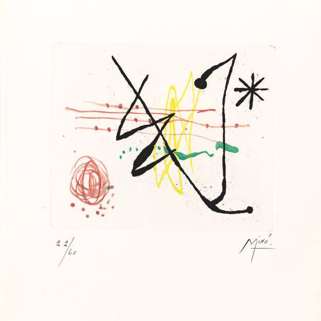 Joan Miró — Сюита "Ла Баг д'Аврор" : одна тарелка (д. 130; см. С. 45)