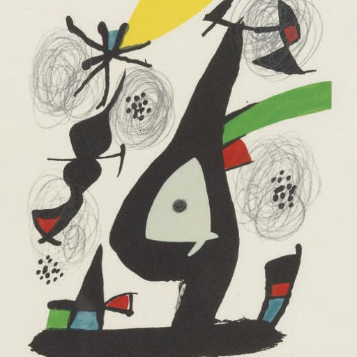 Joan Miró — Джоан Миро, "Меланхолия", Париж, галерея Люси Вейль, 1979 (М. 1212-1225; С. 248 книг)