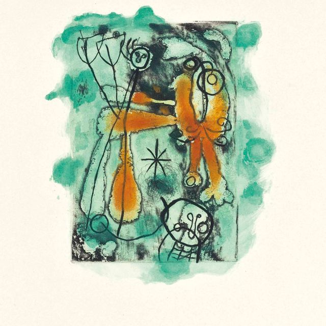Joan Miró — Андре дю Буше, "Люмьер Ламе", главный редактор, Париж, 1962; Ив Бонфуа, "Антиплатон", главный редактор, Париж, 1962; и Жак Дюпен, "Саккады", главный редактор, Париж, 1962