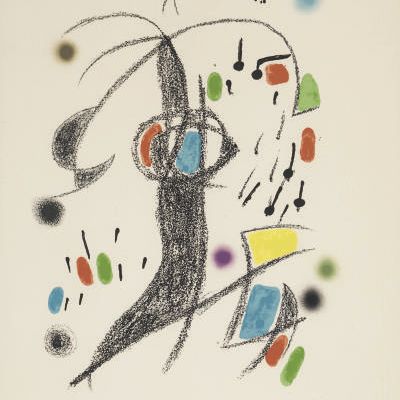 Joan Miró — Маравильяс с разнообразными растениями в саду Мира: одна тарелка (M. 1071; см. C. books 211)